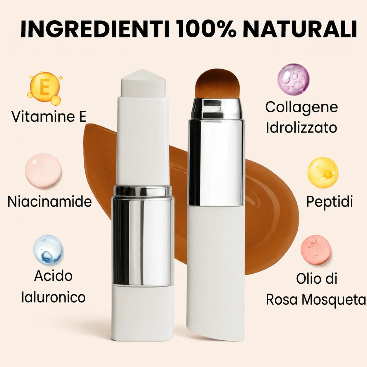 レンズミ | インテリジェントファンデーション – 一体型ブラシ＆アダプティブピグメント – スキンマッチ™