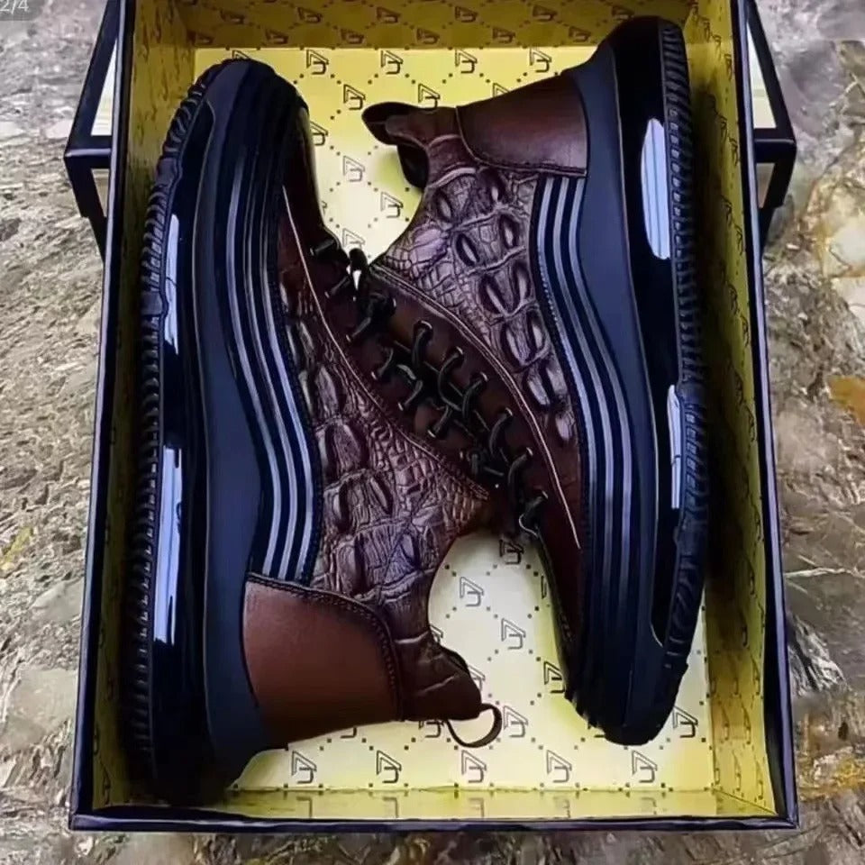 レンズミ | Scarpe casual da uomo con stampa coccodrillo e cuscinetto d’aria (stile italiano)